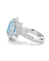 SLAETS Jewellery One-of-a-kind Twist Ring with Aquamarine and Diamonds, 18Kt White Gold (horloges)